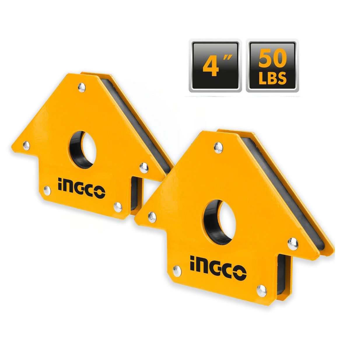 INGCO TOOLS - Pack x2 unidades de Escuadra Magnetica para soldar 4 Pulgadas