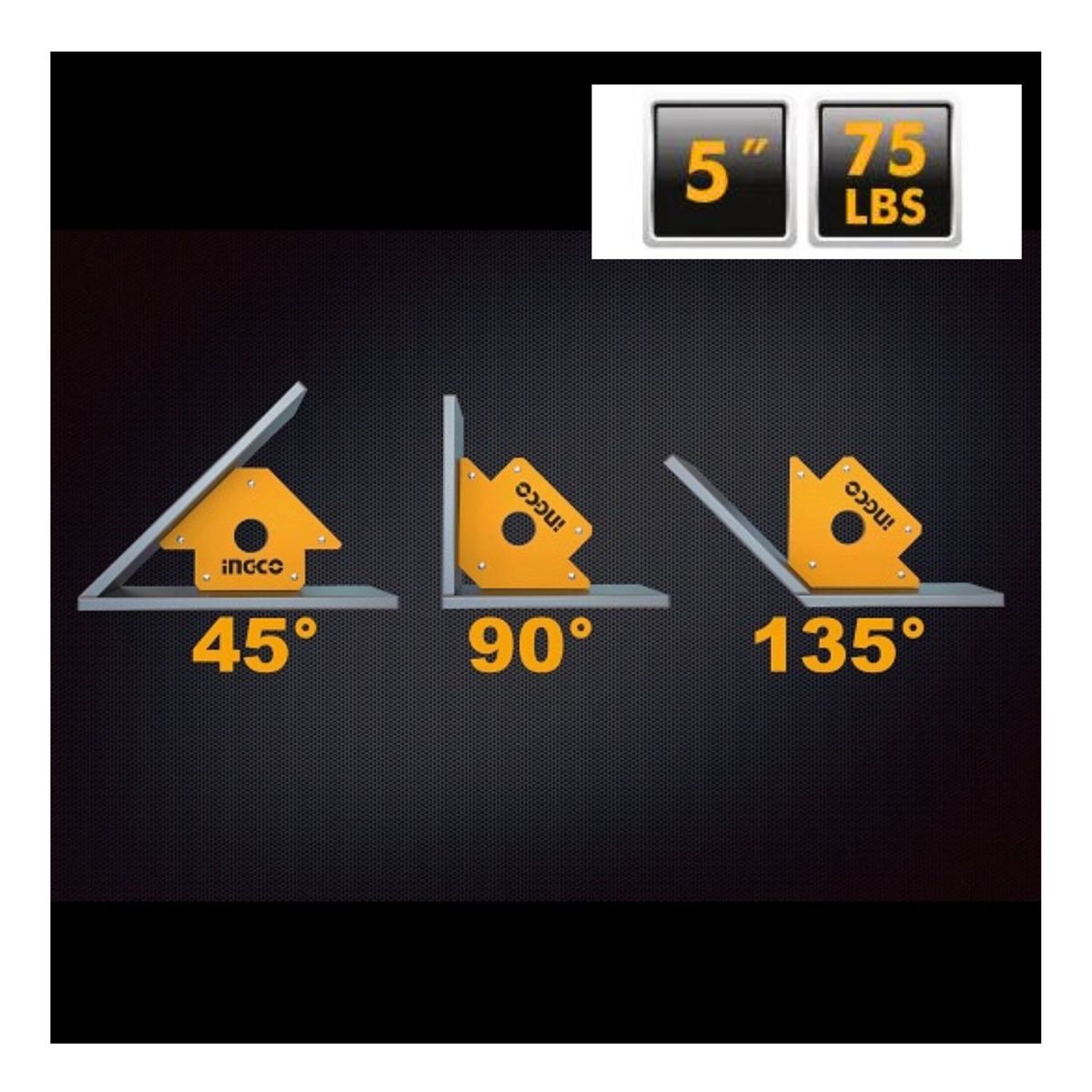 INGCO TOOLS - Pack x2 unidades de Escuadra Magnetica para soldar 5