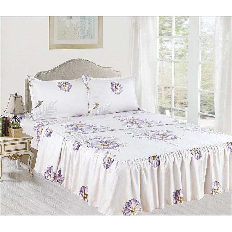 CASATEX - JUEGO DE SÁBANAS CON BLONDA CASATEX DE 2 PLAZAS