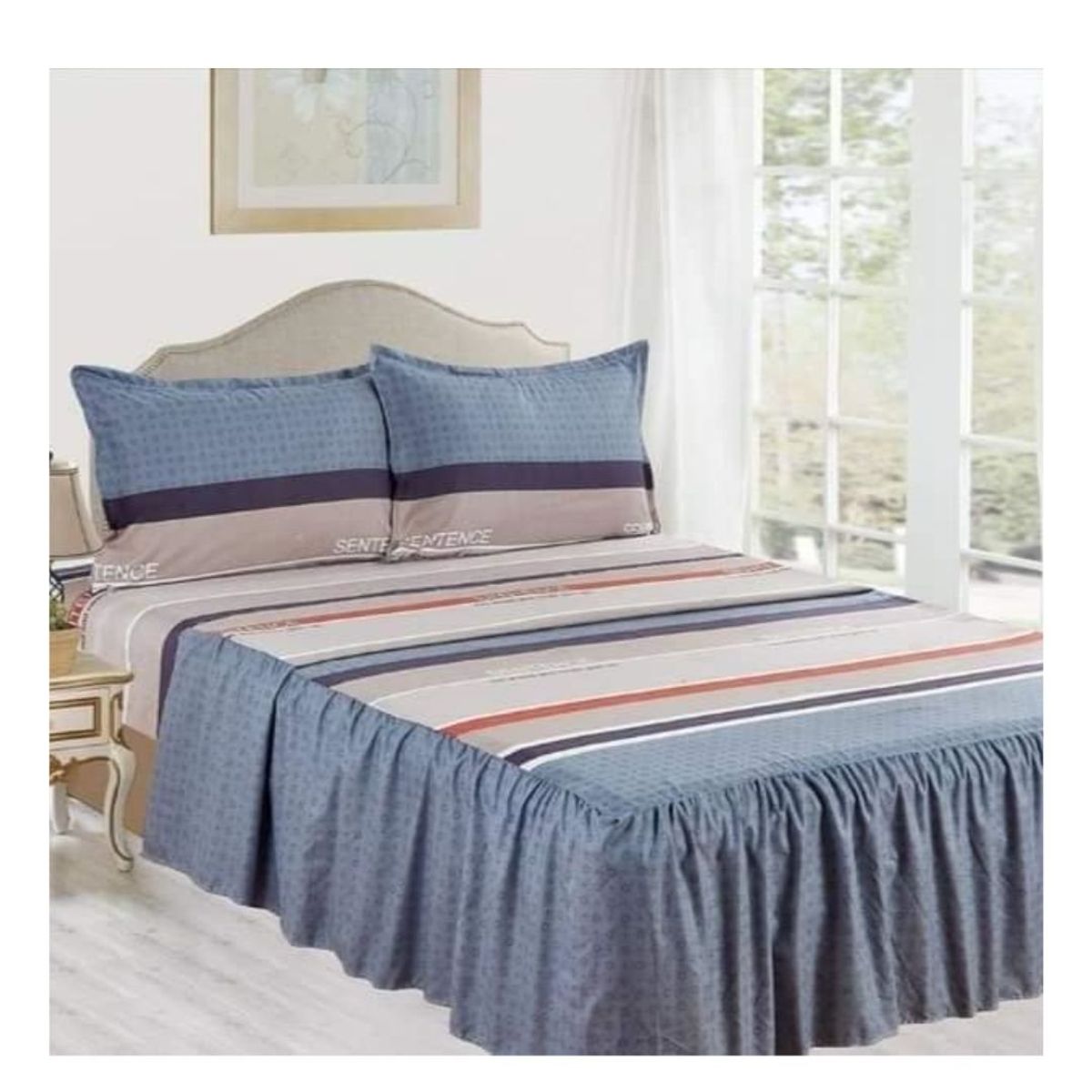 CASATEX - JUEGO DE SÁBANAS CON BLONDA CASATEX DE 2 PLAZAS