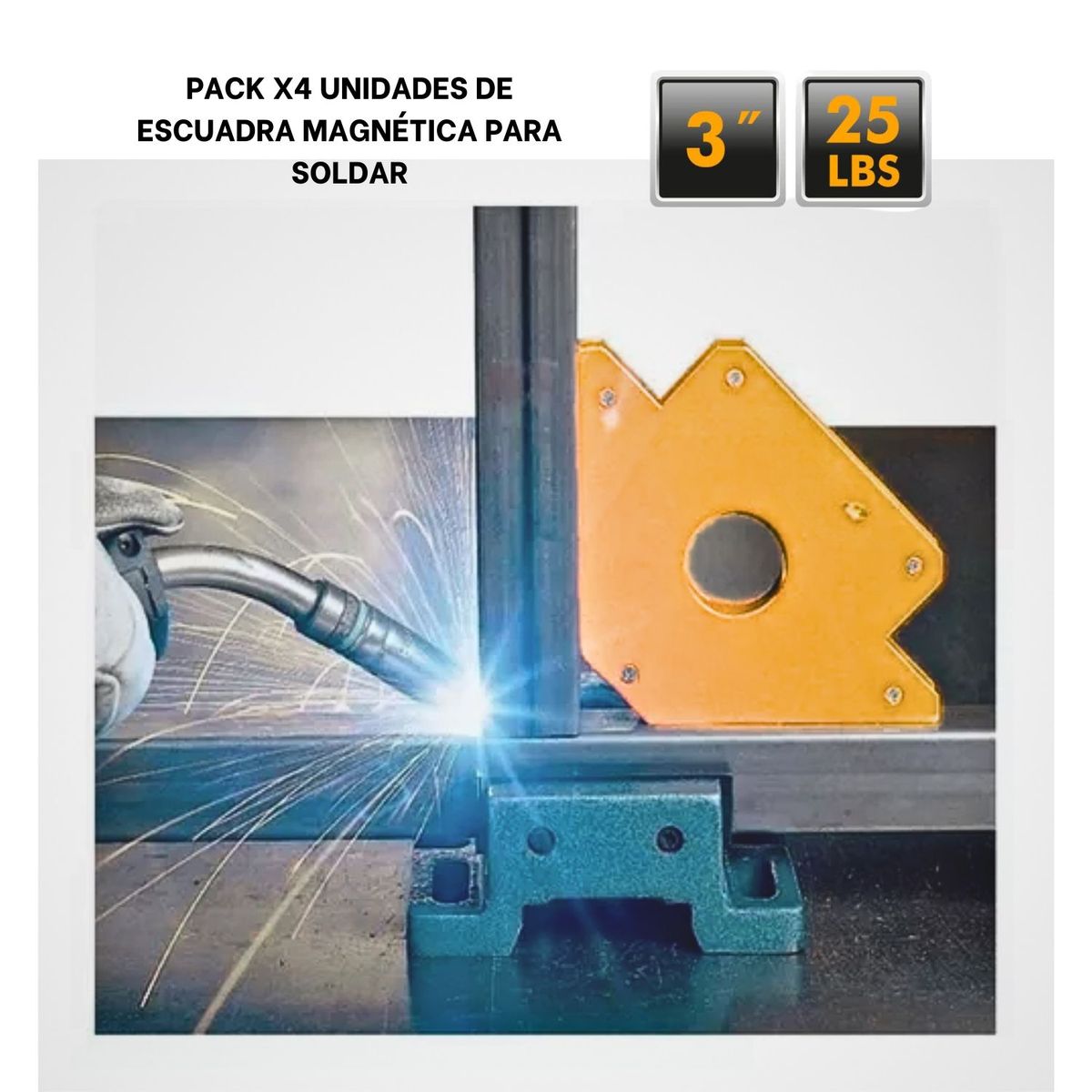 INGCO TOOLS - Pack x4 unidades de Escuadra Magnetica para soldar 3