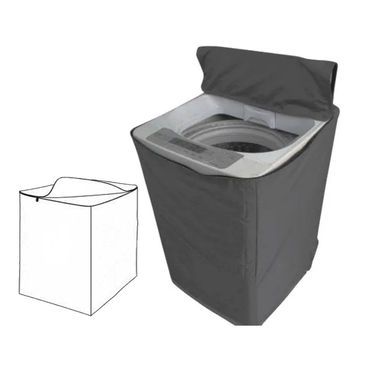 GENERICO - Funda Impermeable para Lavadora 16-22 Kg Gris