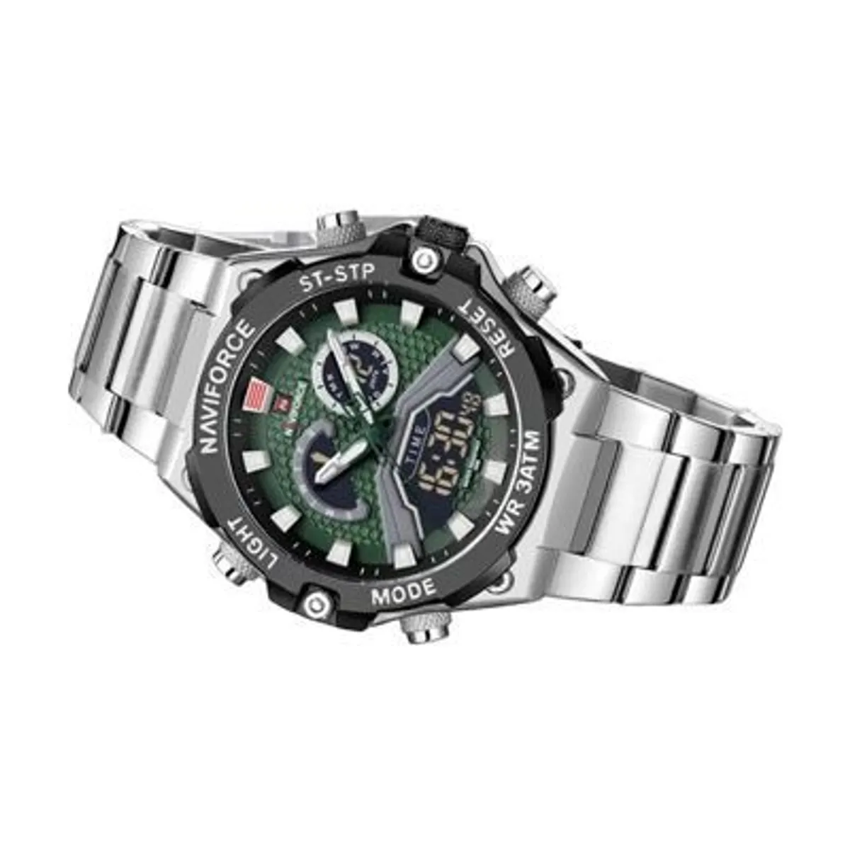 NAVIFORCE - Reloj Naviforce Acero Plateado con Verde NAV-89