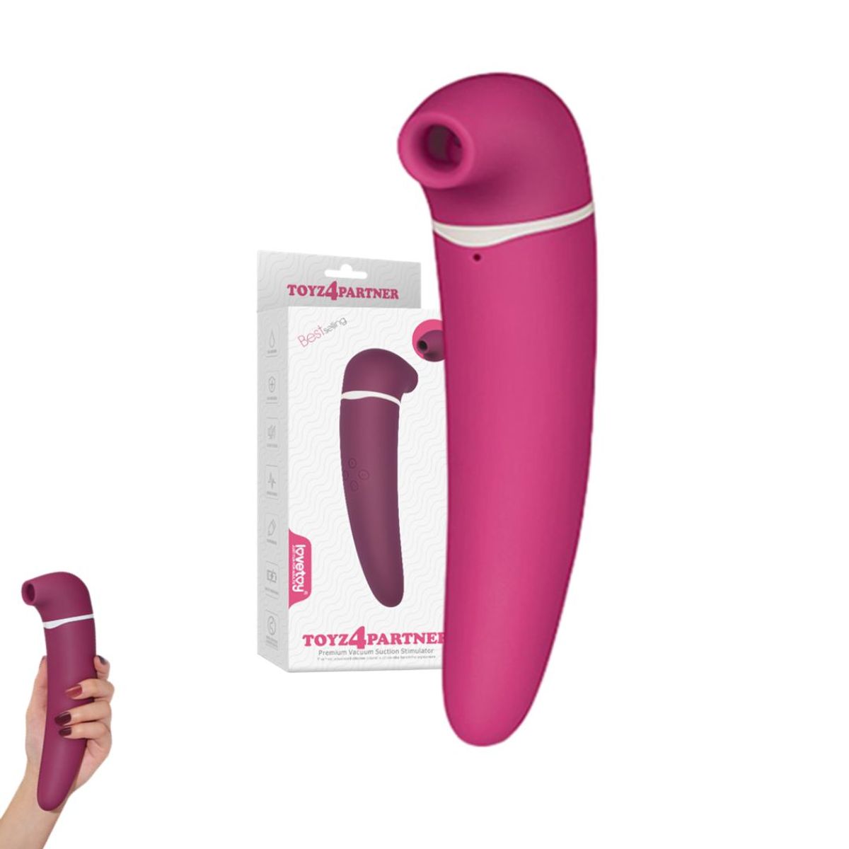 GENERICO - VIBRADOR SUCCIONADOR TOYZ4 PARTNER CON 10 MODOS DE VIBRACIÓN
