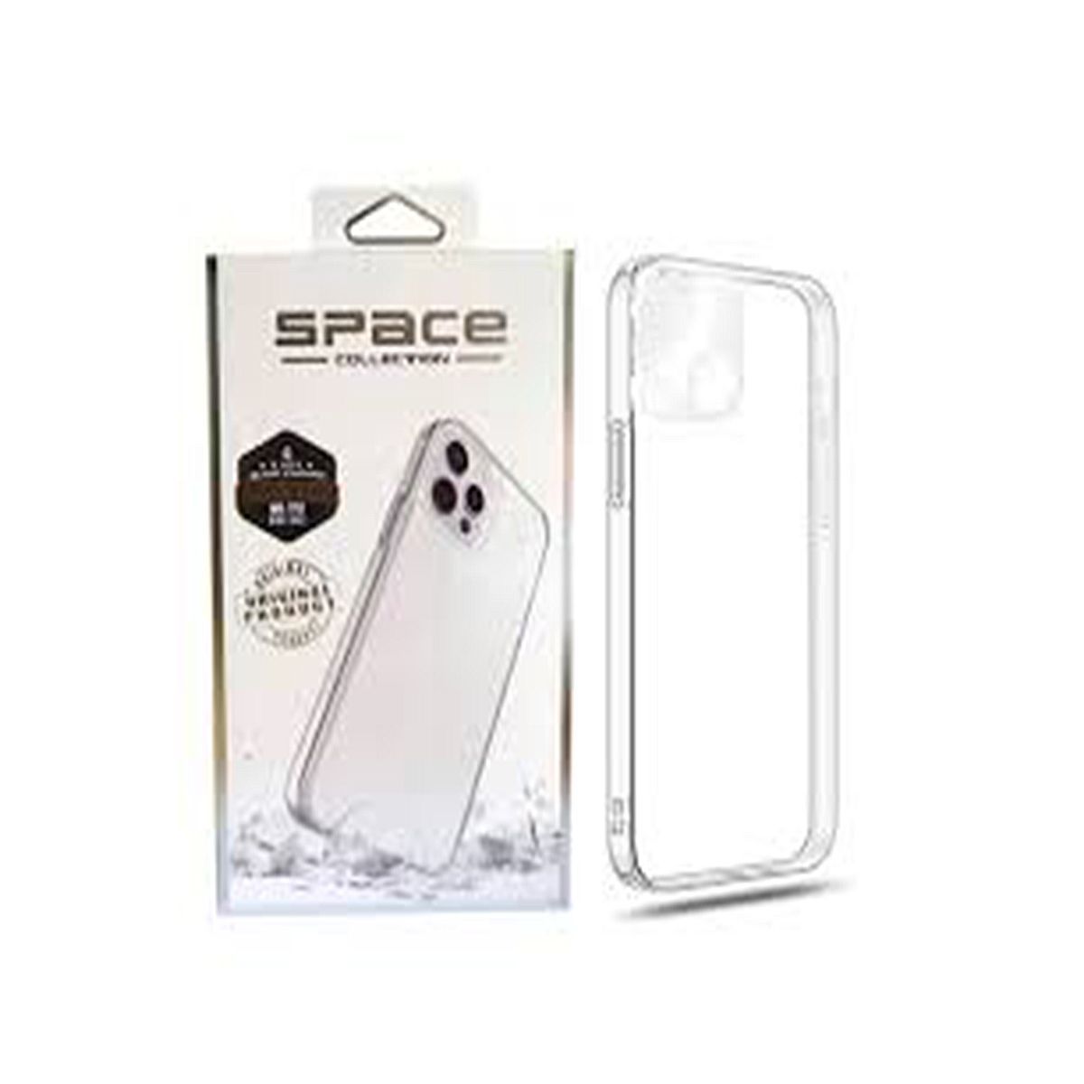 GENERICO - CASE SPACE PARA IPHONE 15 C/PROTECTOR CÁMARA TRANSPARE FUNDA