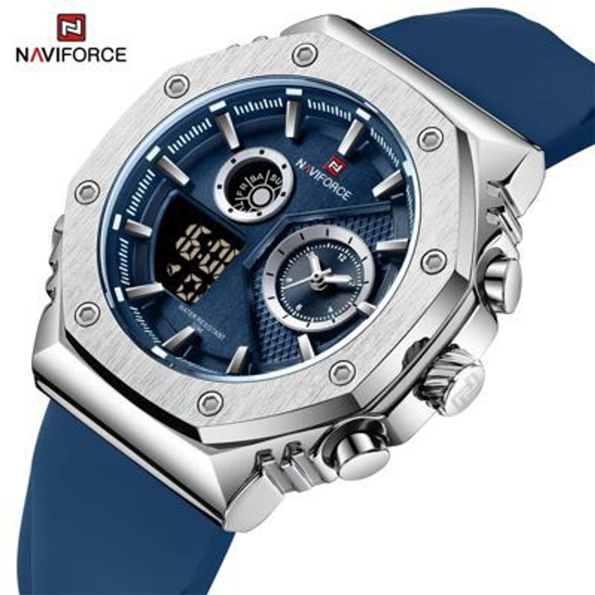 NAVIFORCE - Reloj Naviforce Acero y correa de Silicona Azul NAV-96