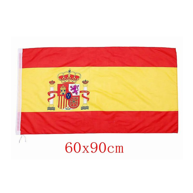 GENERICO - Bandera De España 60 Cm X 90cm Con Escudo en Poliester