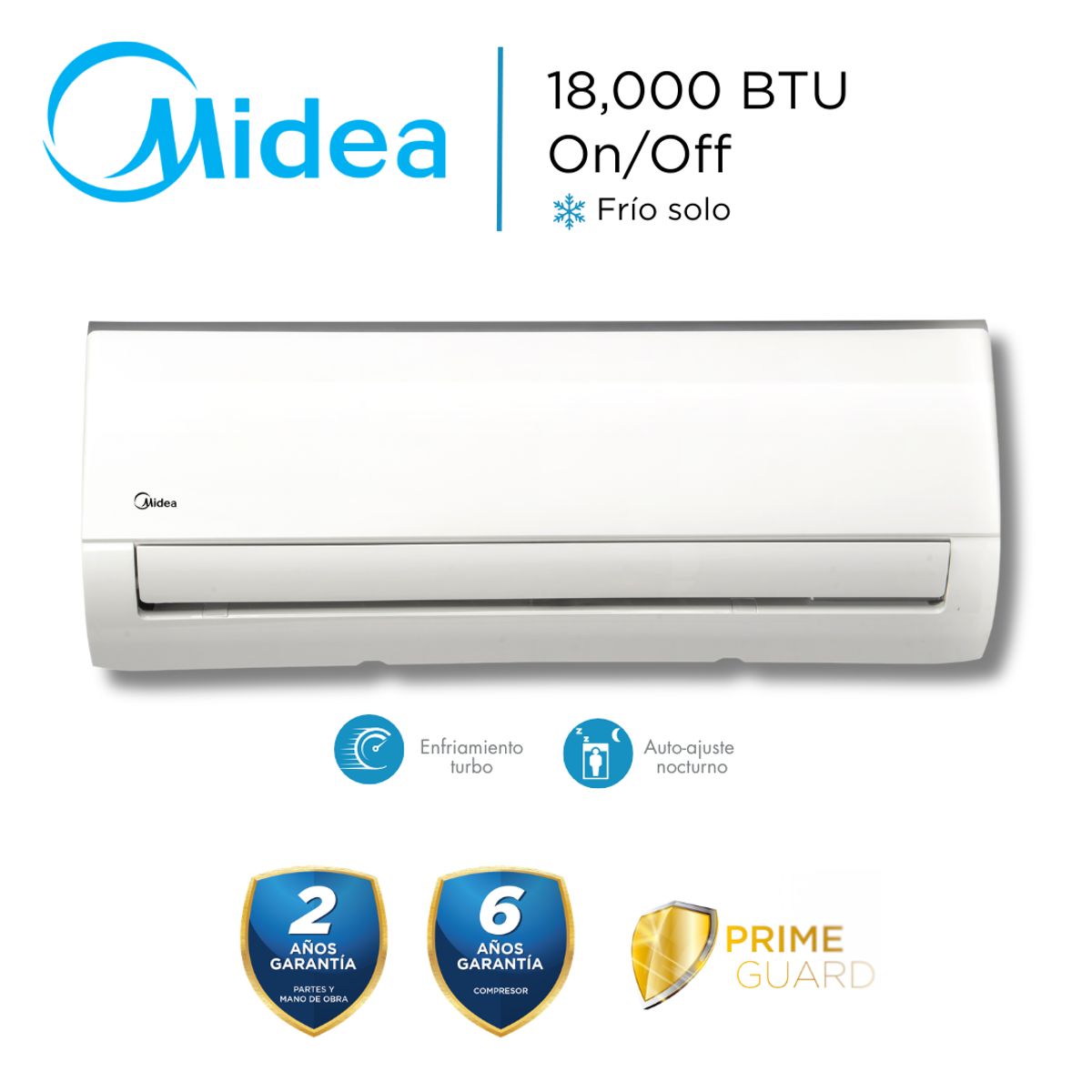 MIDEA - Aire Acondicionado Midea 18000 BTU Split Pared On/Off Frío Solo
