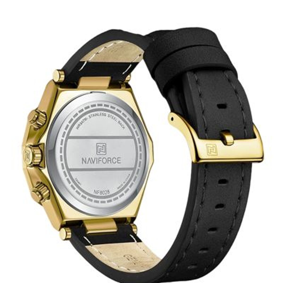 NAVIFORCE - Reloj Naviforce Acero y correa de Cuero Negro NAV-105