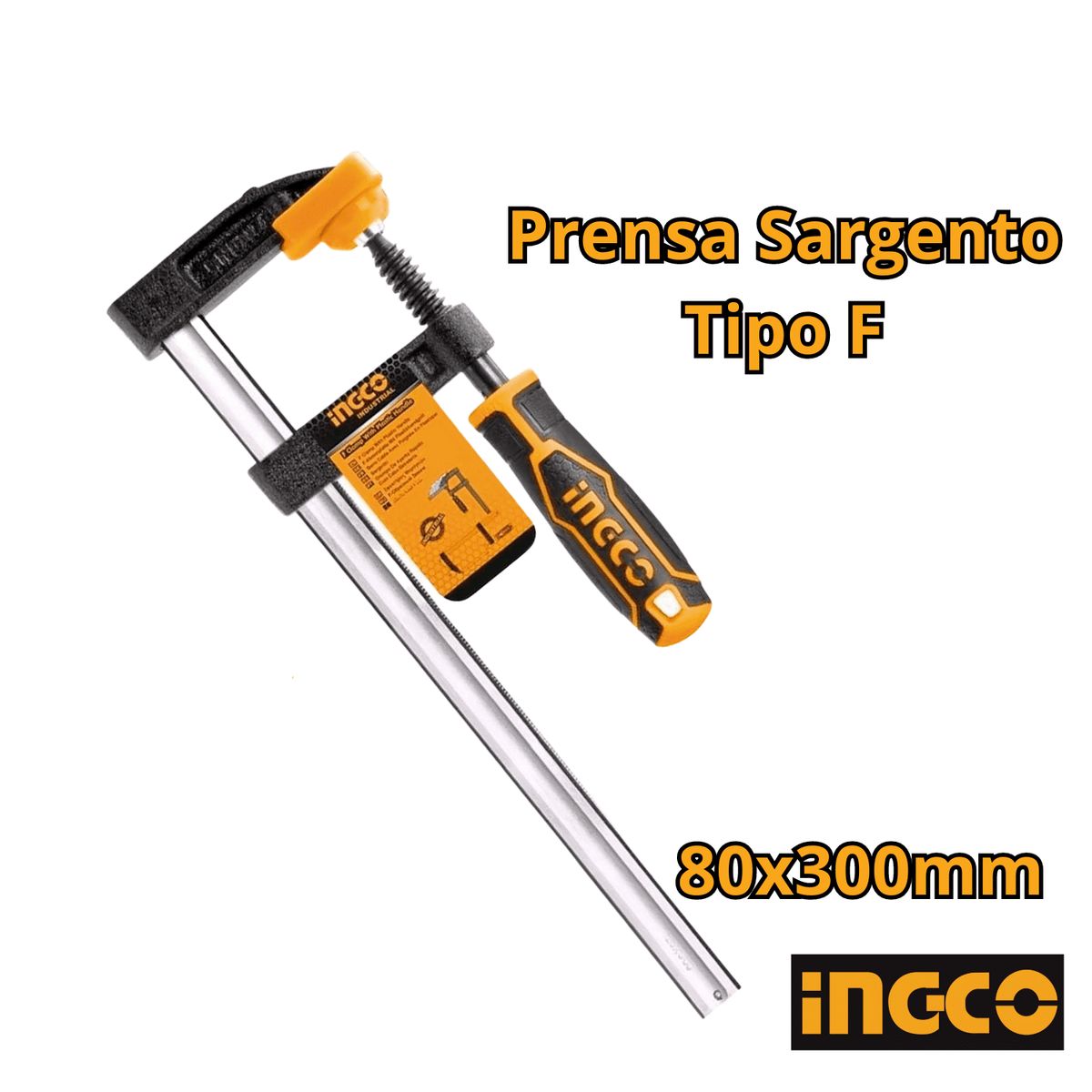 INGCO TOOLS - Prensa Sargento Tipo F 80 x 300 MM Industrial Ingco