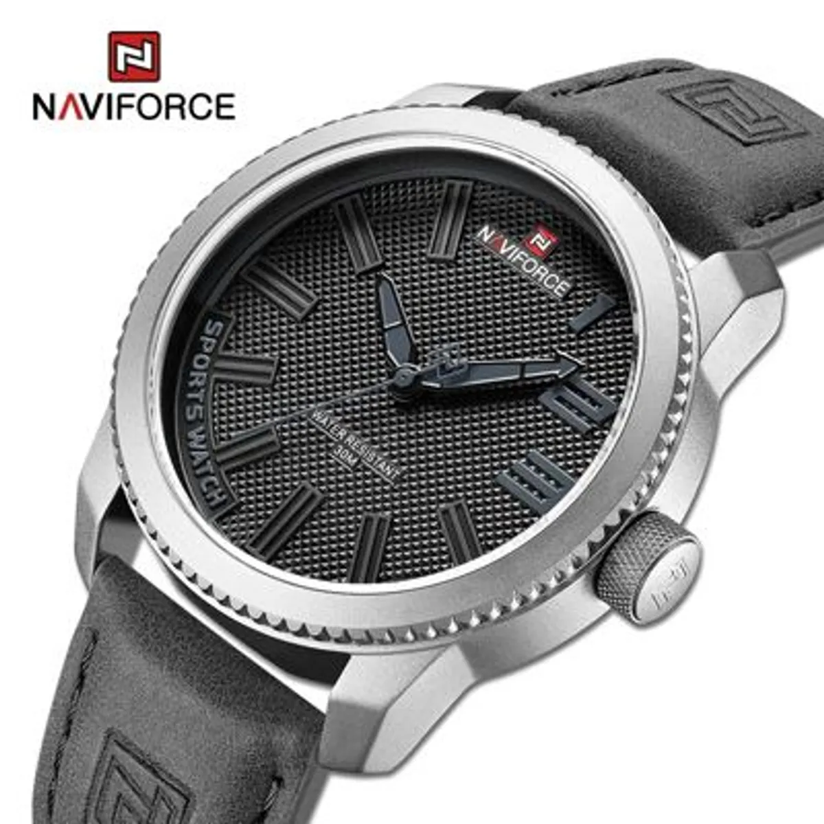 NAVIFORCE - Reloj Naviforce Acero y correa de cuero Negro NAV-107