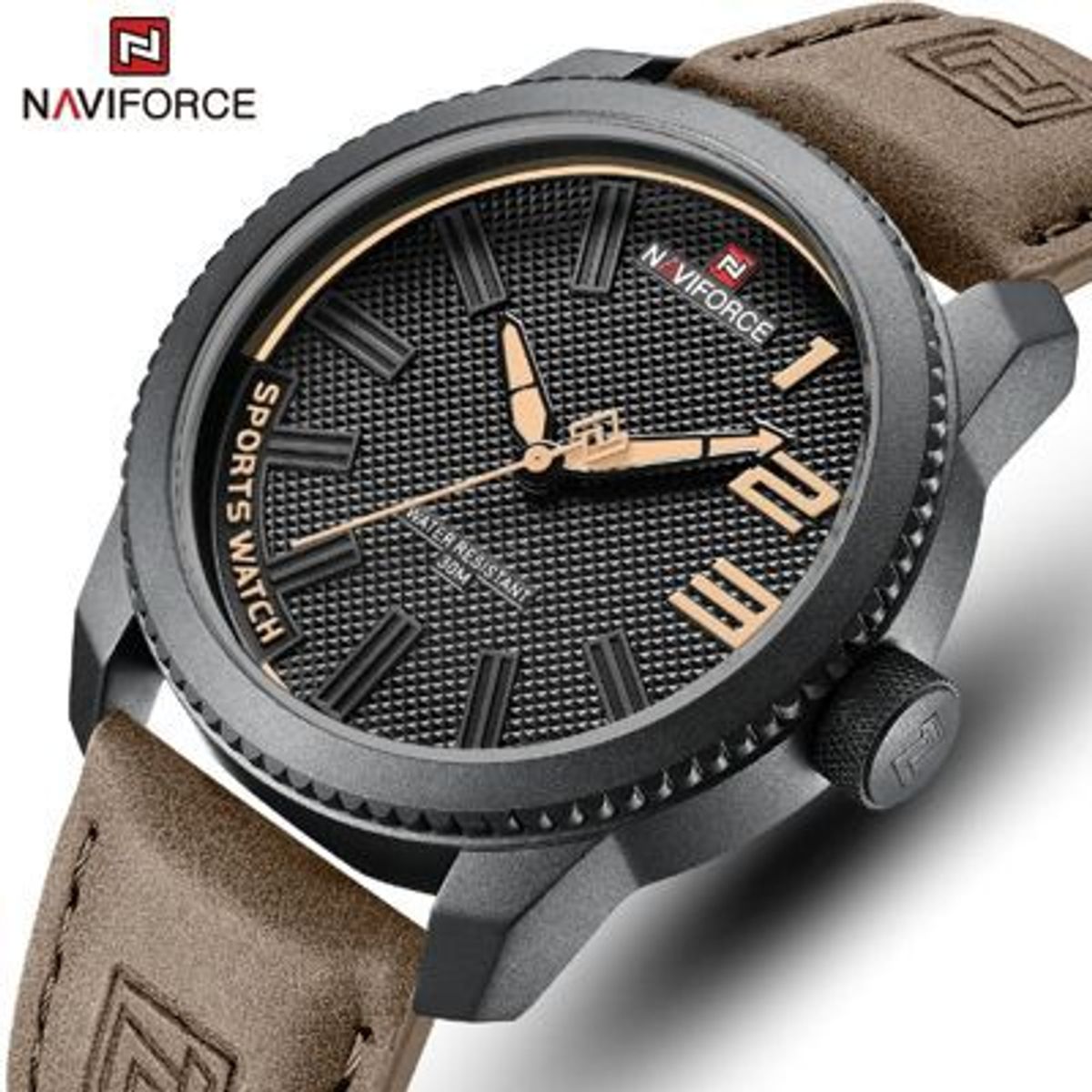 NAVIFORCE - Reloj Naviforce Acero y correa de cuero Marrón Oscuro NAV-108