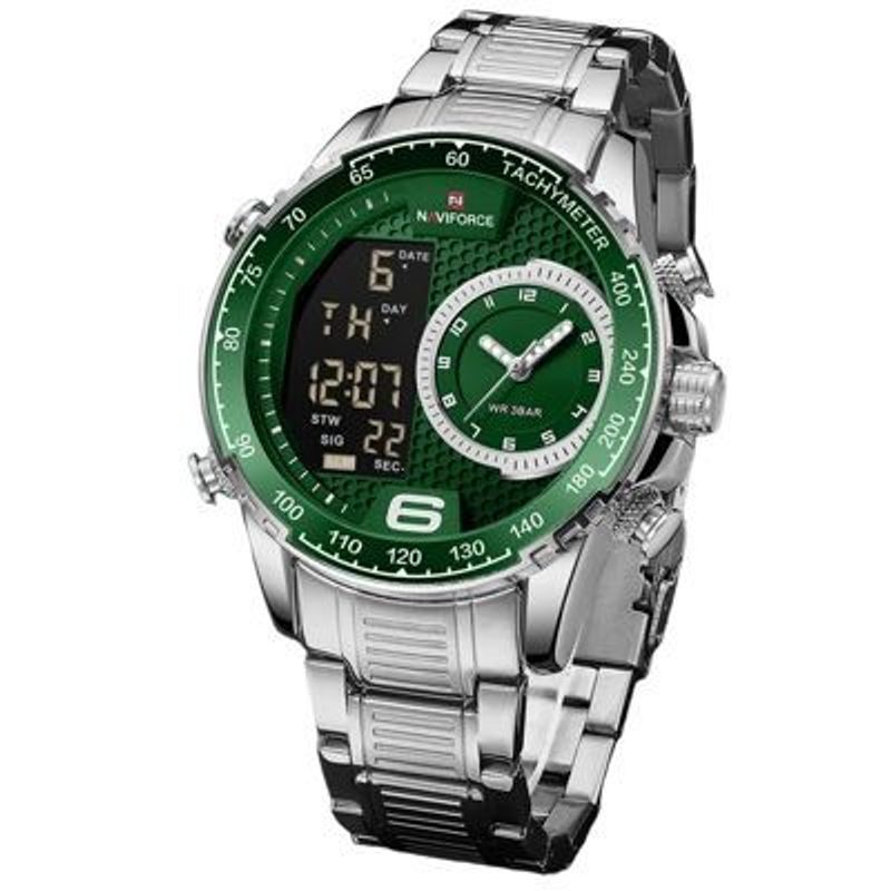 NAVIFORCE - Reloj Naviforce Acero inoxidable Plateado con Verde NAV-109