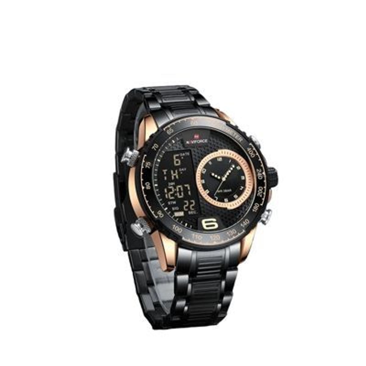 NAVIFORCE - Reloj Naviforce Acero inoxidable Negro con Oro Rosa NAV-112