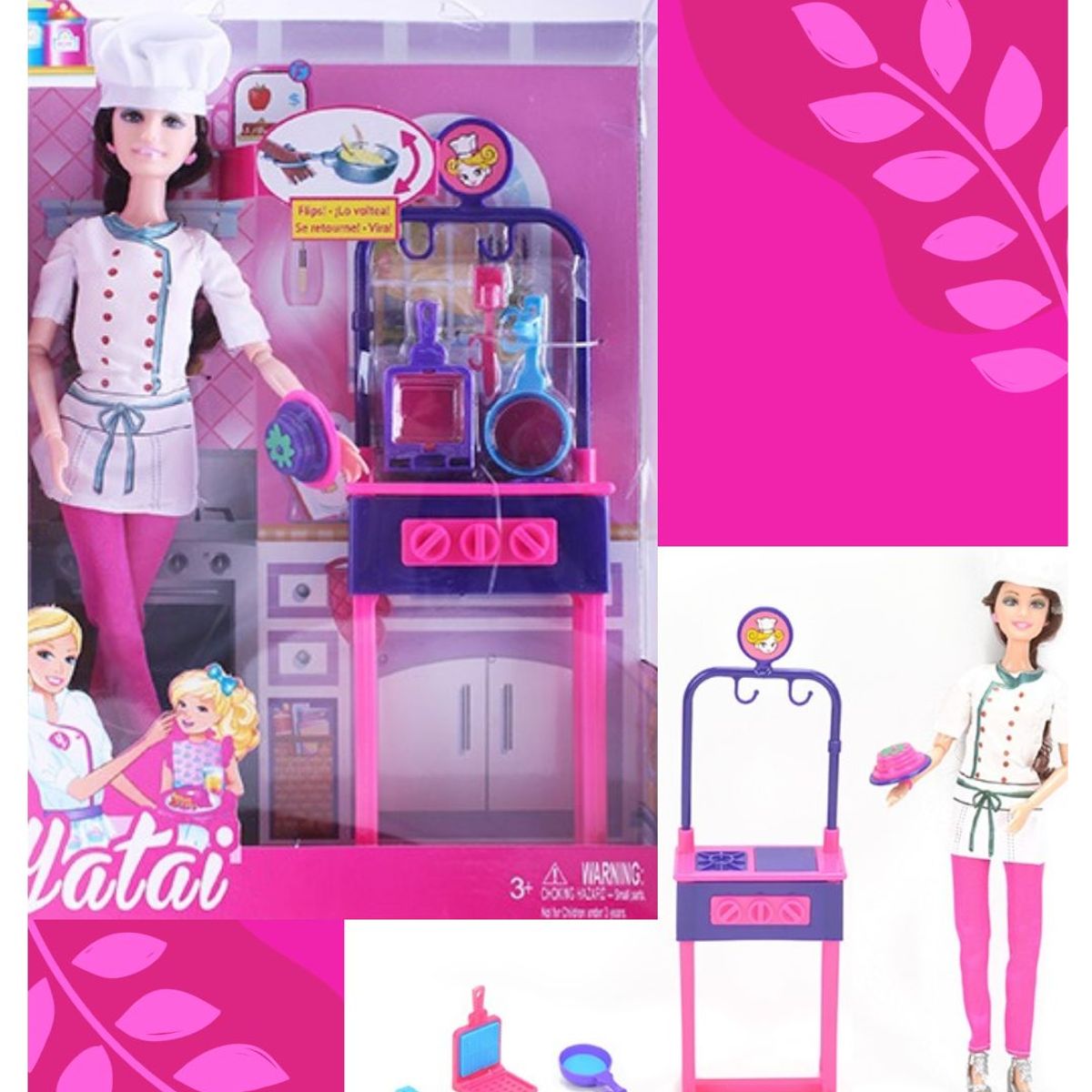 GENERICO - Muñeca Chef con Cocina Yatai de 32 cm