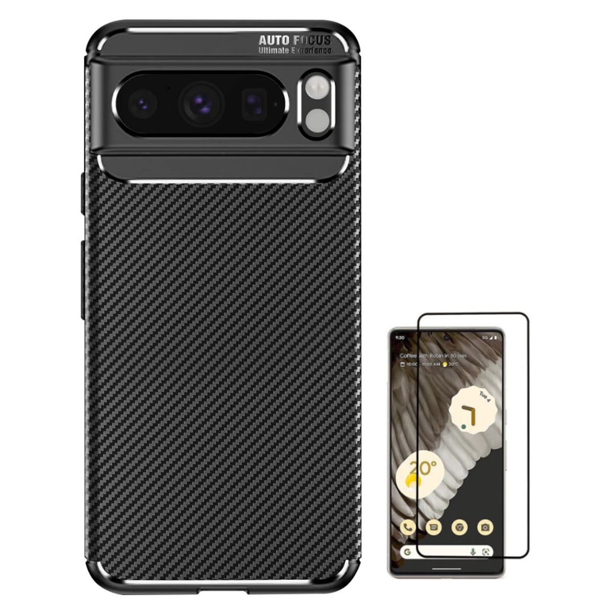 CARBONELL - CASE CARBONO AUTOFOCUS PIXEL 8 PRO + VIDRIO