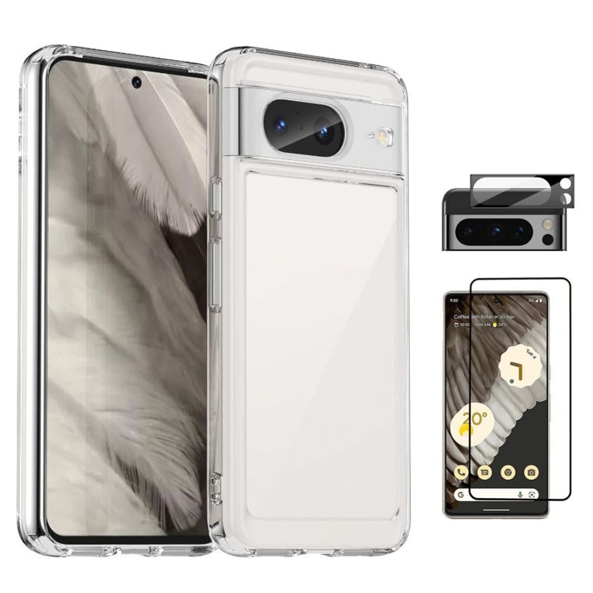 GENERICO - CASE CLEAR BUMPER PIXEL 8 + VIDRIOS
