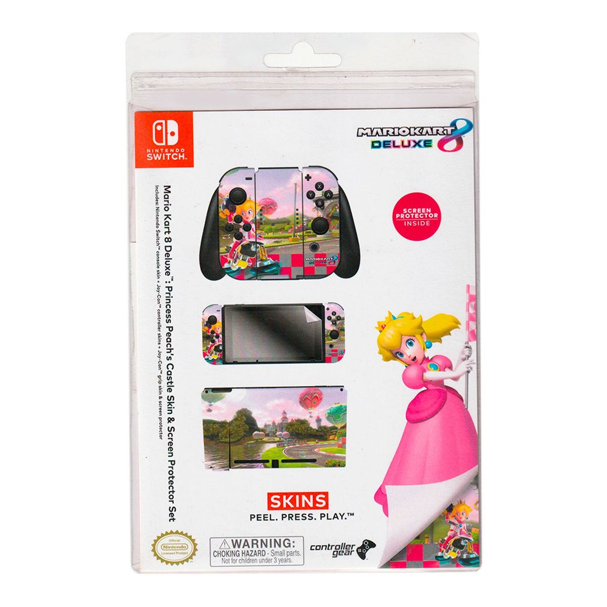 NINTENDO - Skin y Protector Set Switch Mario Kart 8 Princess Peach Castle