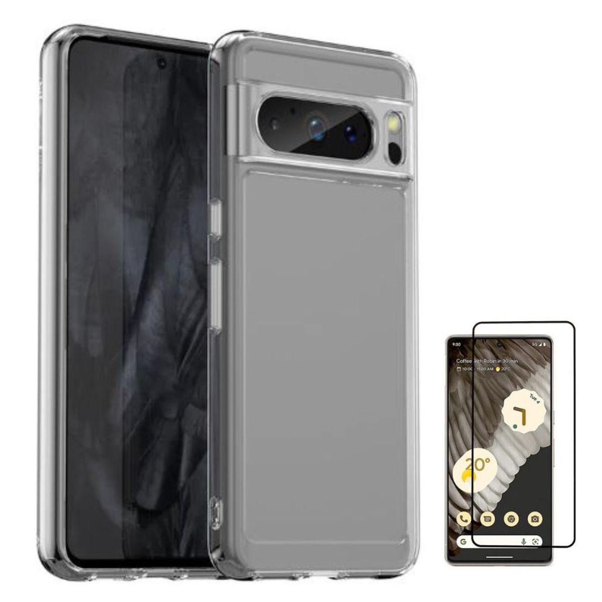 GENERICO - CASE CLEAR BUMPER PIXEL 8 PRO + VIDRIO