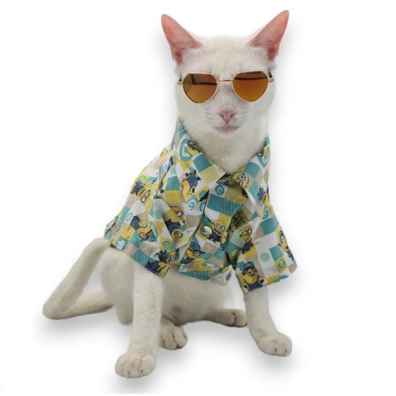 MD - Camisa para Mascotas Gatos y Perros Minions T-S