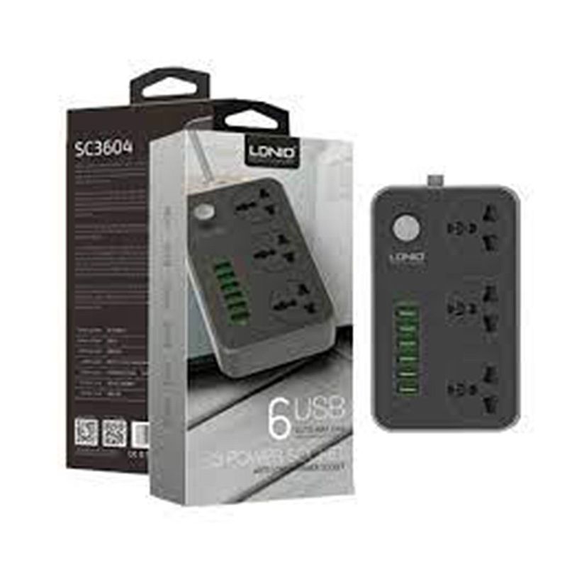 LDNIO - Extensión de enchufe sc3604 usb 6 usb 3power Ldnio socket universal.