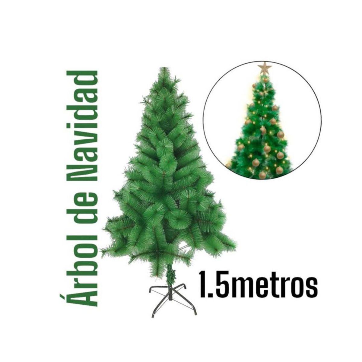 GENERICO - Arbol Navidad Pino Verde Disponible de 1 ,5metros 150cm Fácil de Armar