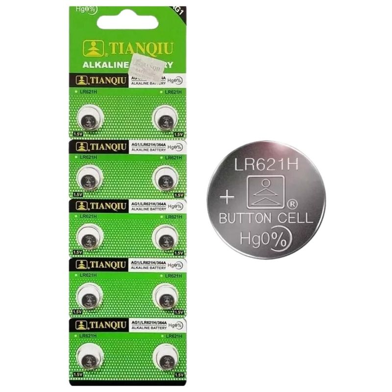 GENERICO - Pilas AG1 364A SR621SW TIANQIU Botón Reloj Alcalina 10 Pilas