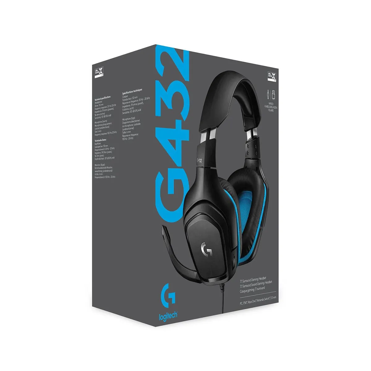LOGITECH - Audifono Gamer C/Microf Logitech G432 7.1 Usb Black