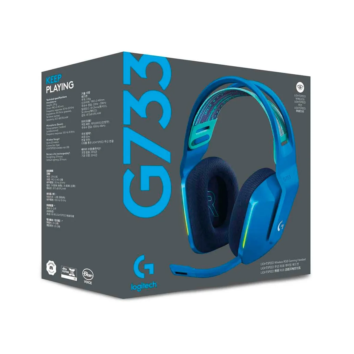 LOGITECH - Audifono Gamer CMicrof Logitech G733 Lightspeed Blue