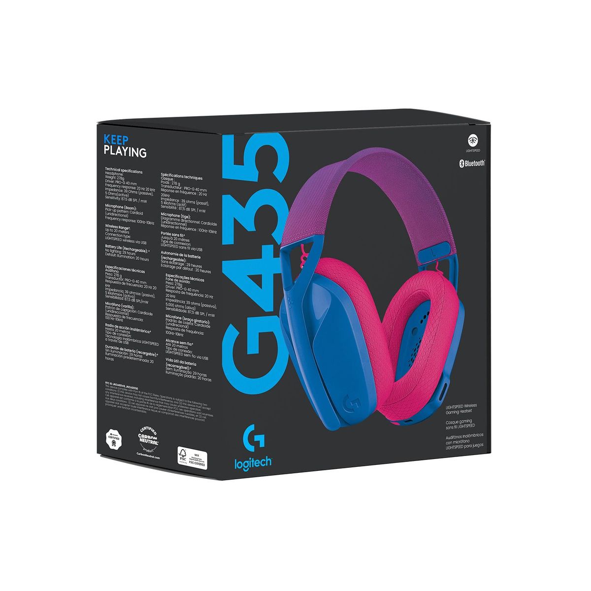 LOGITECH - Audifono Gaming Logitech G435 Lightspeed Wireless Azul
