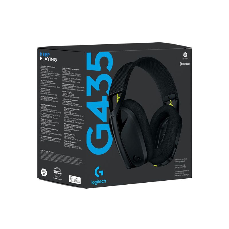 LOGITECH - Audifono Gaming Logitech G435 Lightspeed Wireless Negro