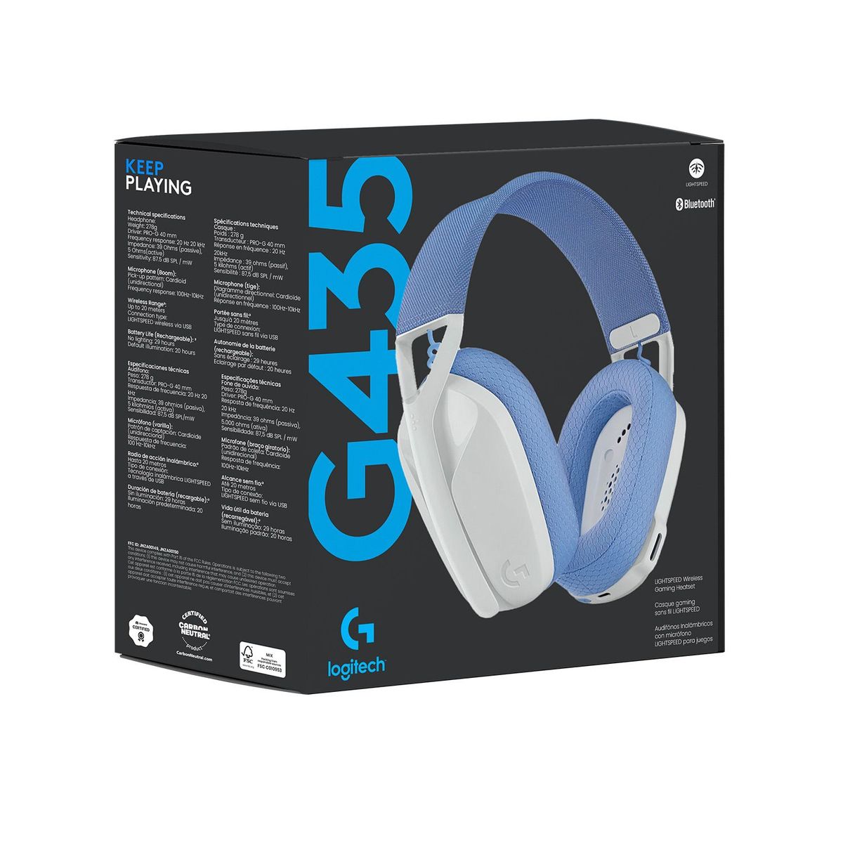 LOGITECH - Audifono Gaming Logitech G435 Lightspeed Wireless Blanco