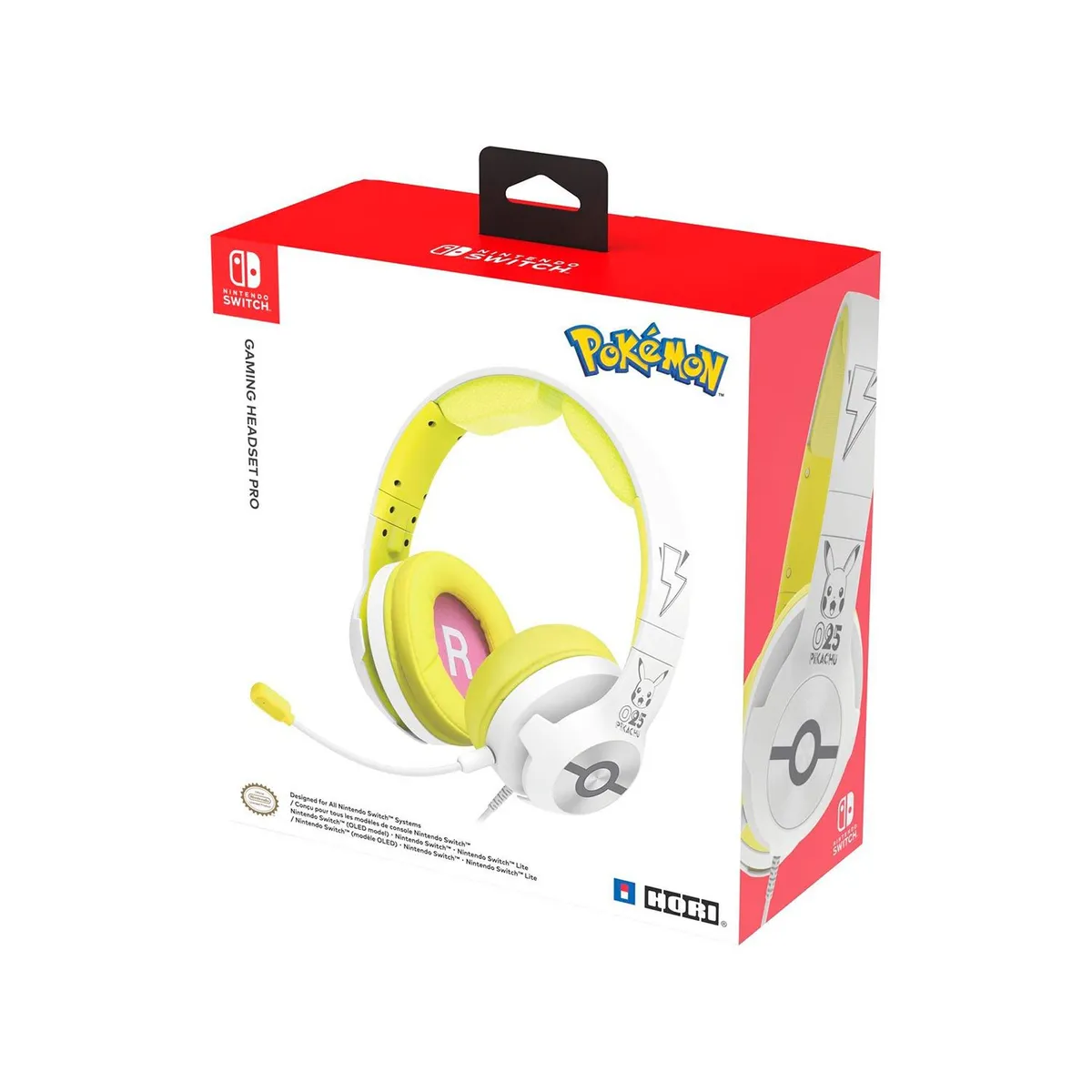 HORI - Audifono Gamer Pro Pokémon Pikachu 025 Pop Nintendo Switch
