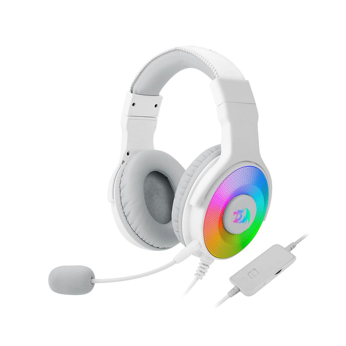 REDRAGON - Audifono Gamer Redragon Pandora White 2 H350W Rgb 1 3.5Mm+Usb