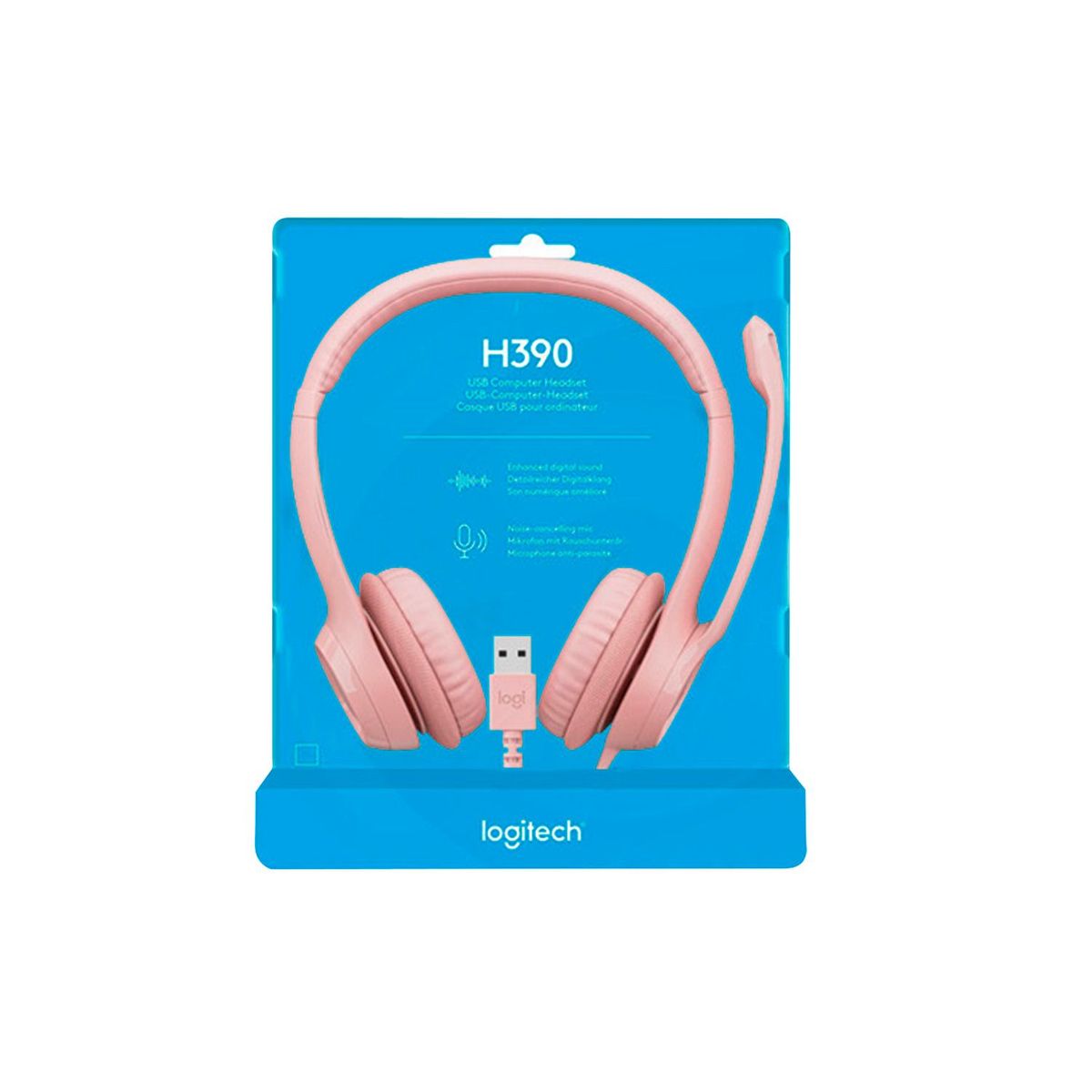 LOGITECH - Audifono C/Microf Logitech H390 USB Noice Canceling Mic Rosa