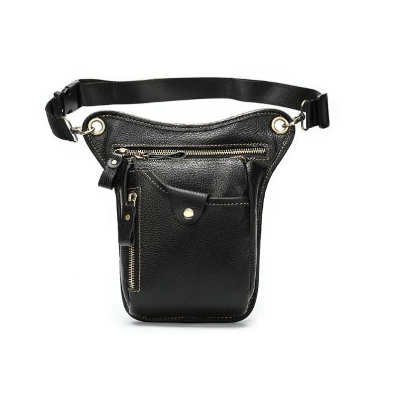 GENERICO - Morral de Pierna de Cuero Patmos Negro