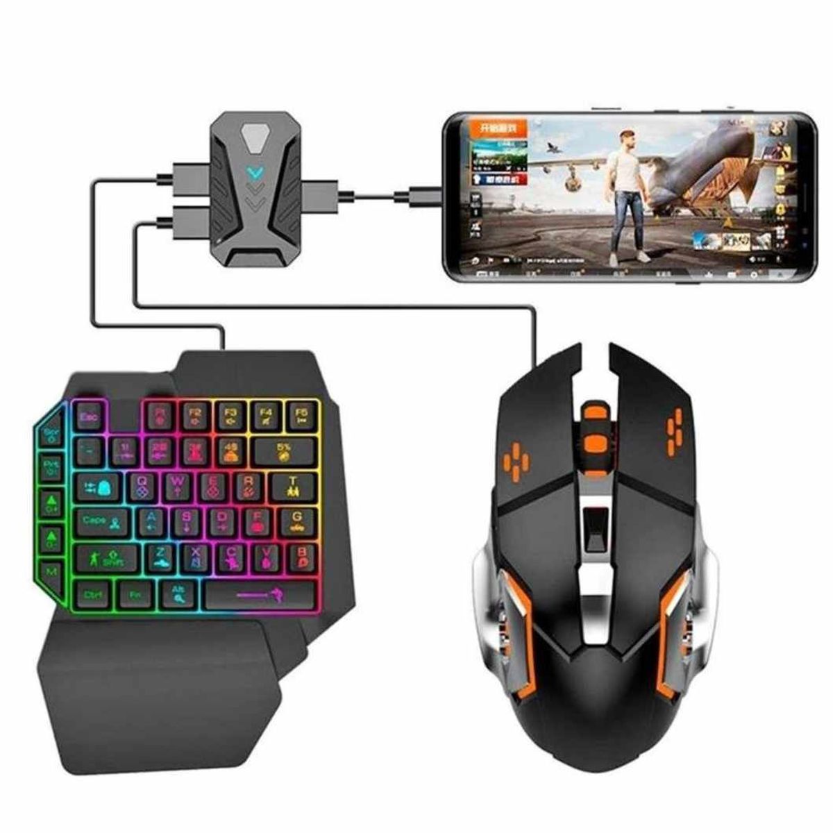 GENERICO - Teclado Mouse Adaptador para Celular Kit de Juegos Android  iOs
