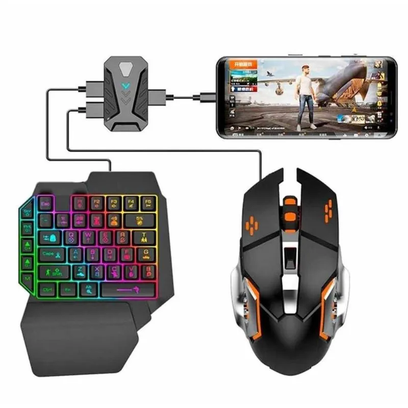 GENERICO - Teclado Mouse Adaptador para Celular Kit de Juegos Android  iOs