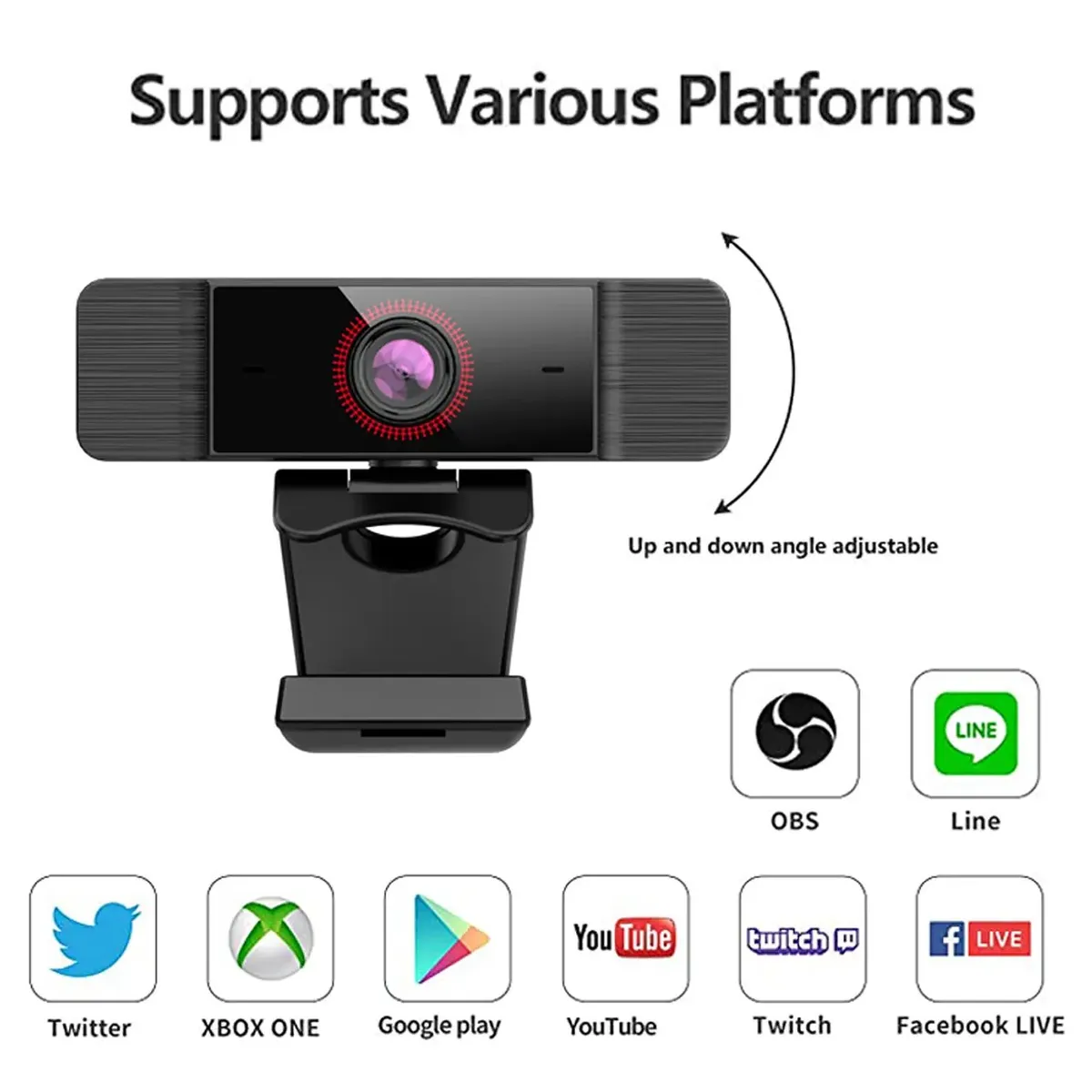 GENERICO - Cámara Web marca Sunveytech Full HD 1920 x 1080 Cable USB