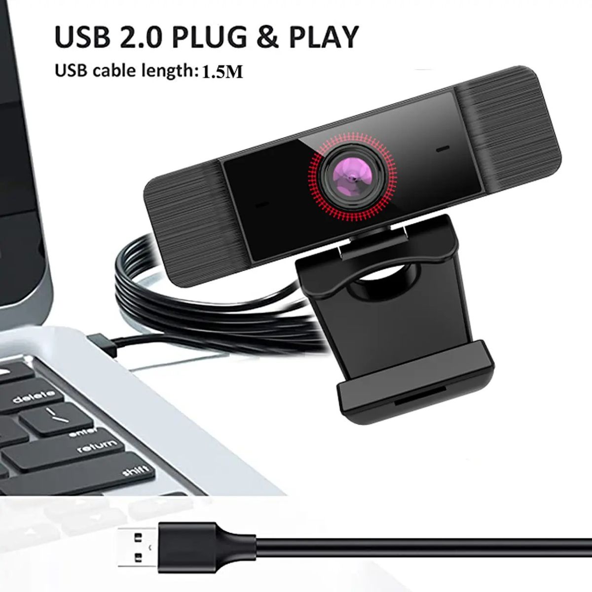 GENERICO - Cámara Web marca Sunveytech Full HD 1920 x 1080 Cable USB