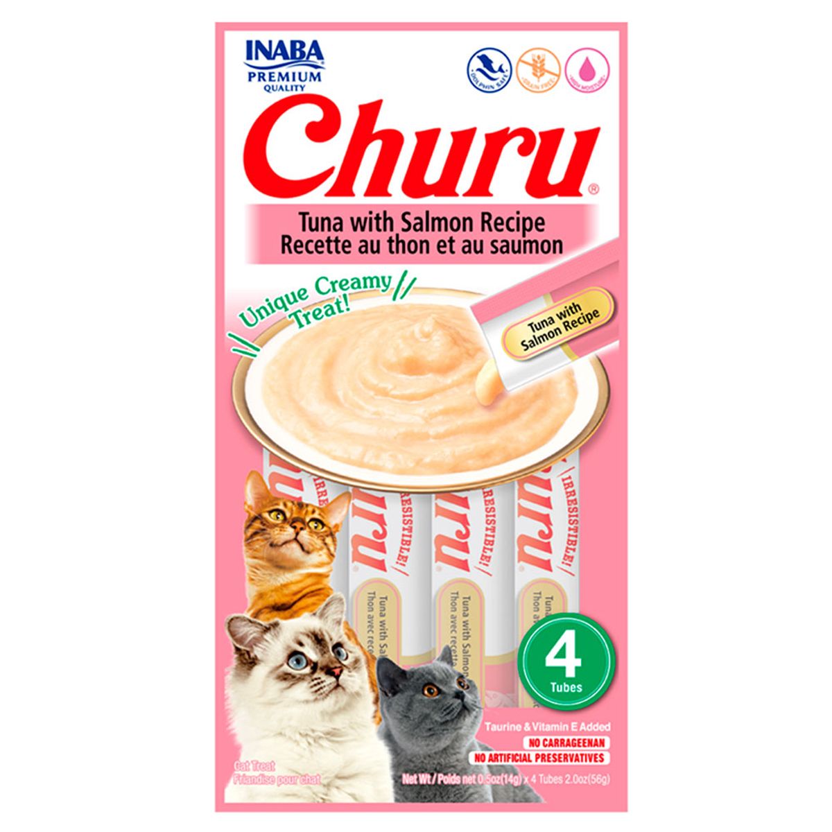 CHURU - Snack Cremoso Gato Churu Sabor Atun y Salmon 24 x 14gr