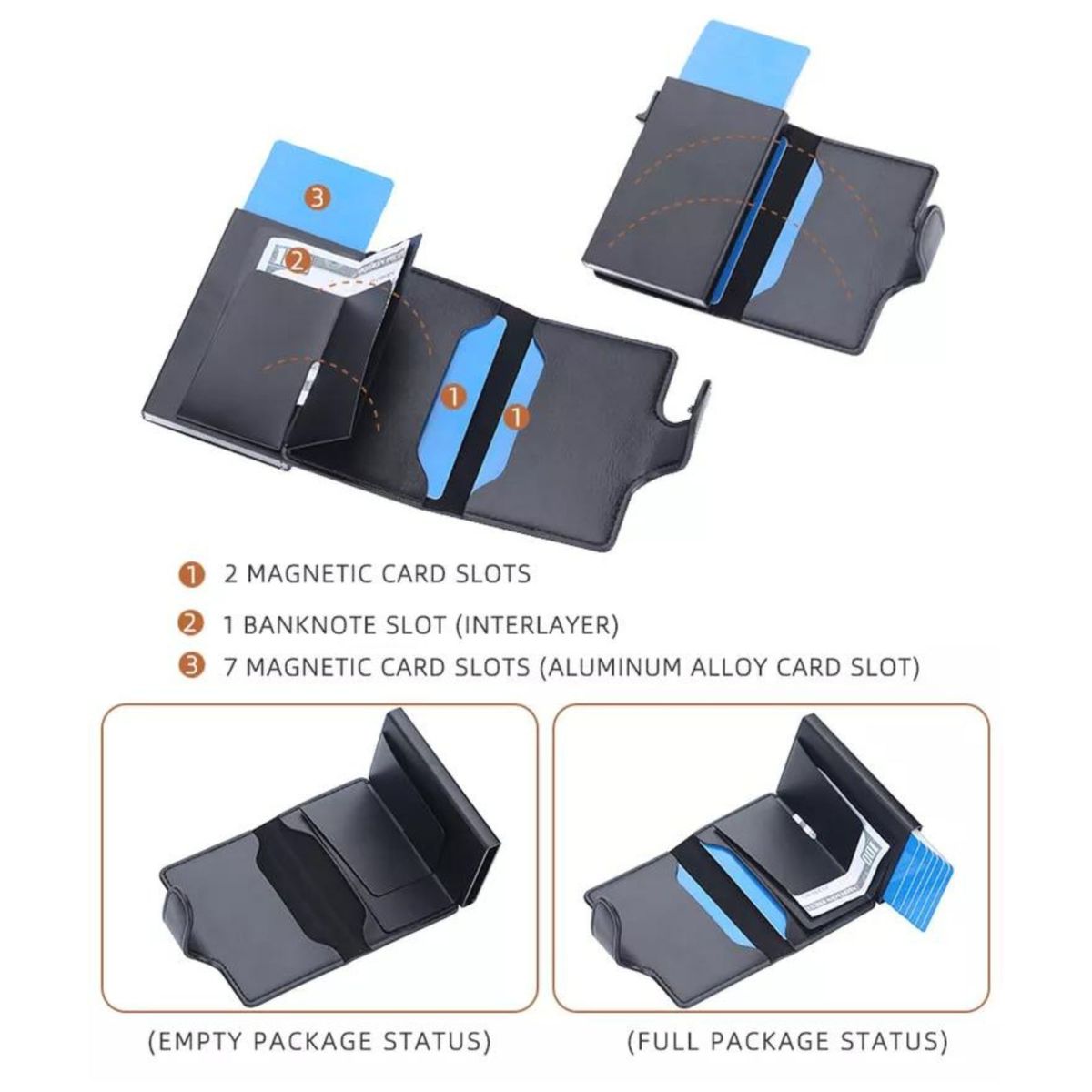 BAGSON - Billetera Hombre Cuero PU con Tarjetero PROTECTOR RFID