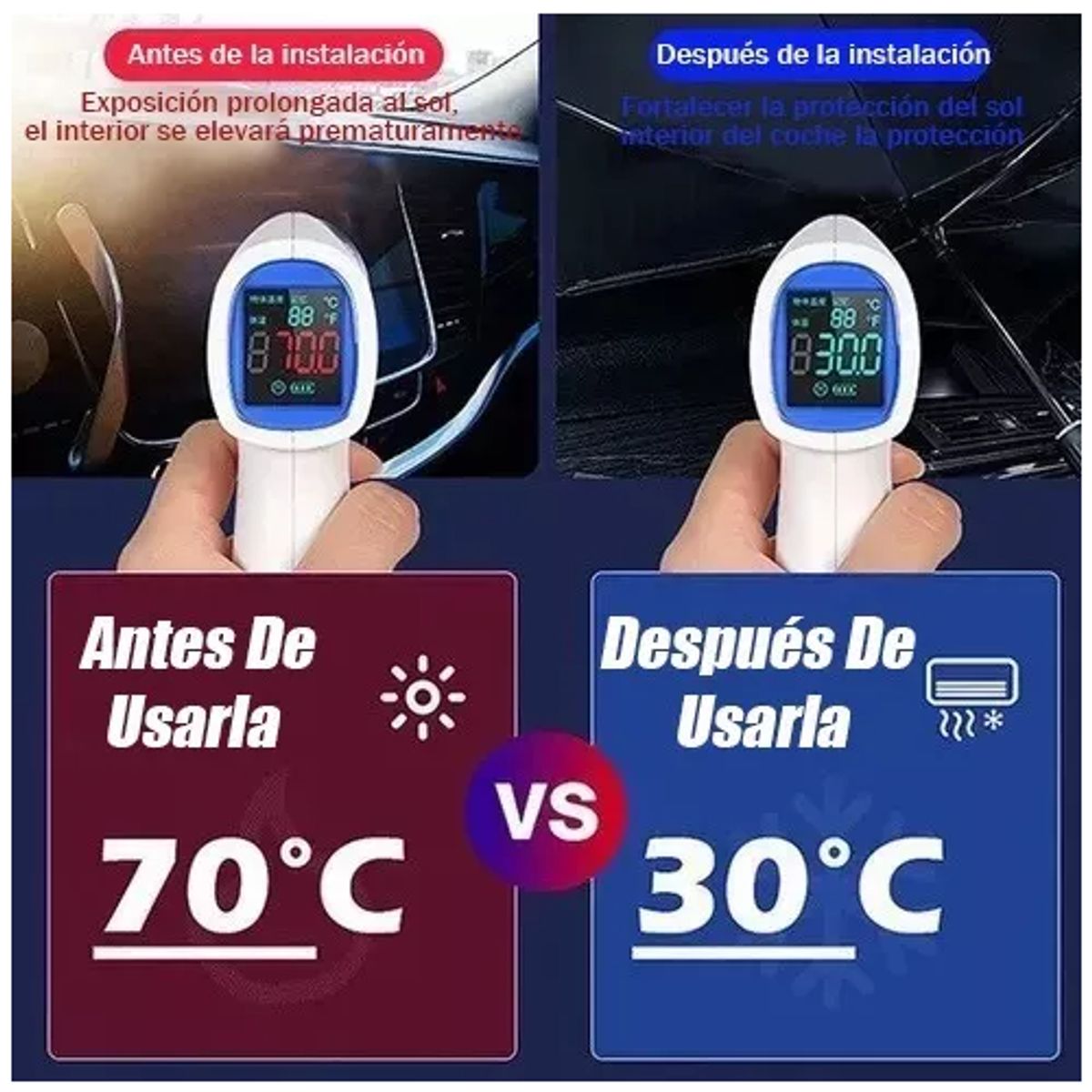 GENERICO - Tapasol Parabrisas Cubre Sol Para Coche Cortinas Parasol