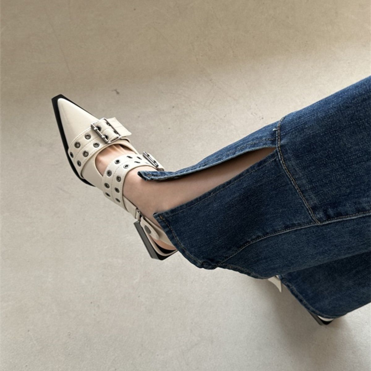 BLWOENS - Zapatos Mary Jane Blwoens Hebillas Punta Triangular