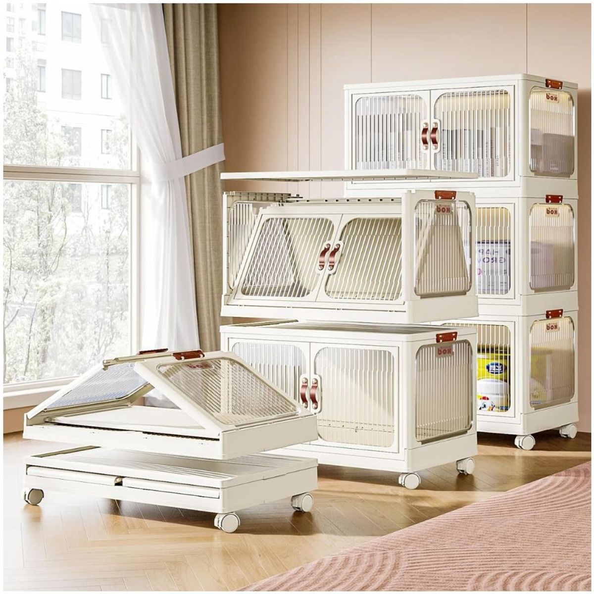 MINARI - Armario Organizador de Almacenamiento Multifuncional con Ruedas A21