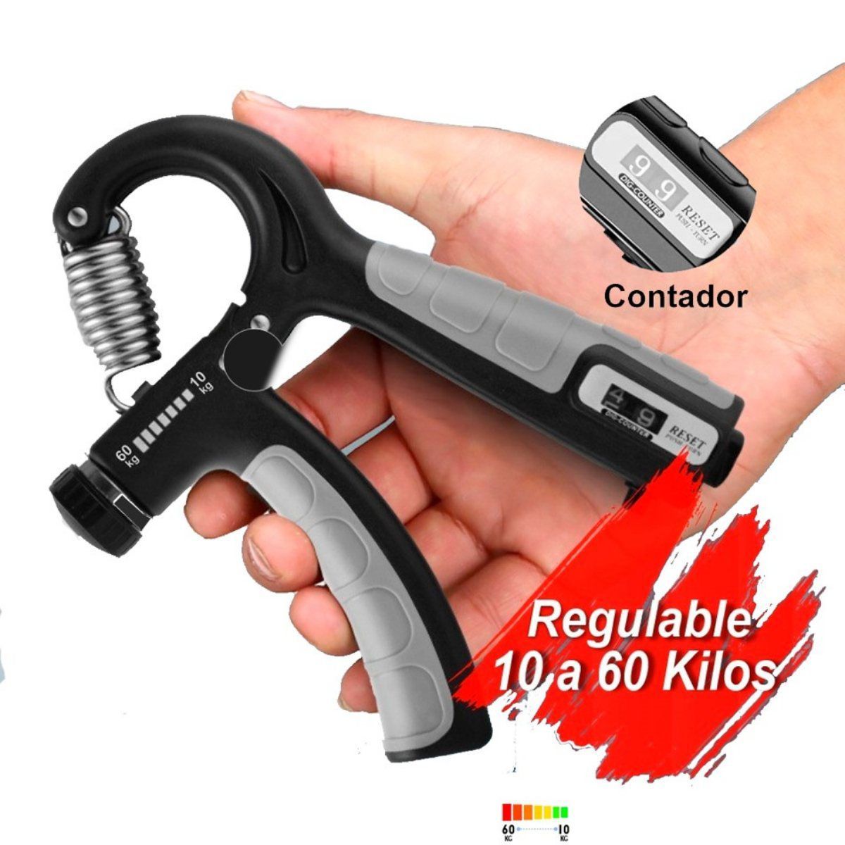 GENERICO - Hand grip con contador y regulador 60kg