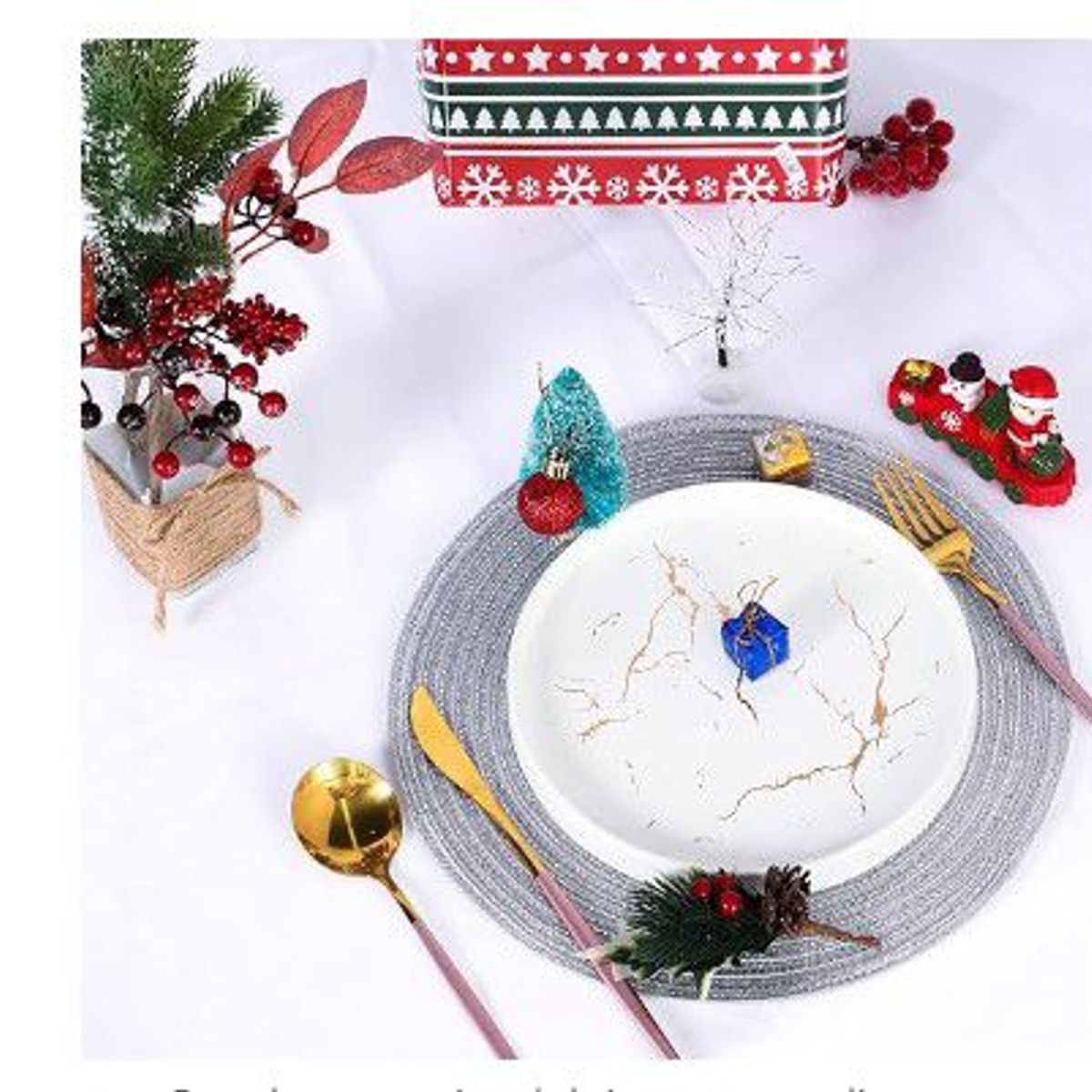 GENERICO - Individuales circulares  elegantes pvc 6 unidades plata