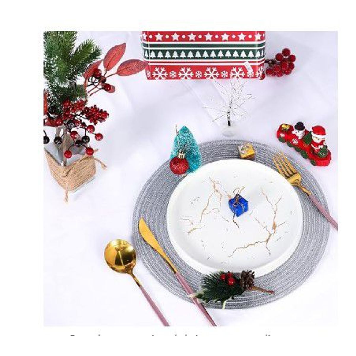 GENERICO - Individuales circulares  elegantes pvc 6 unidades plata