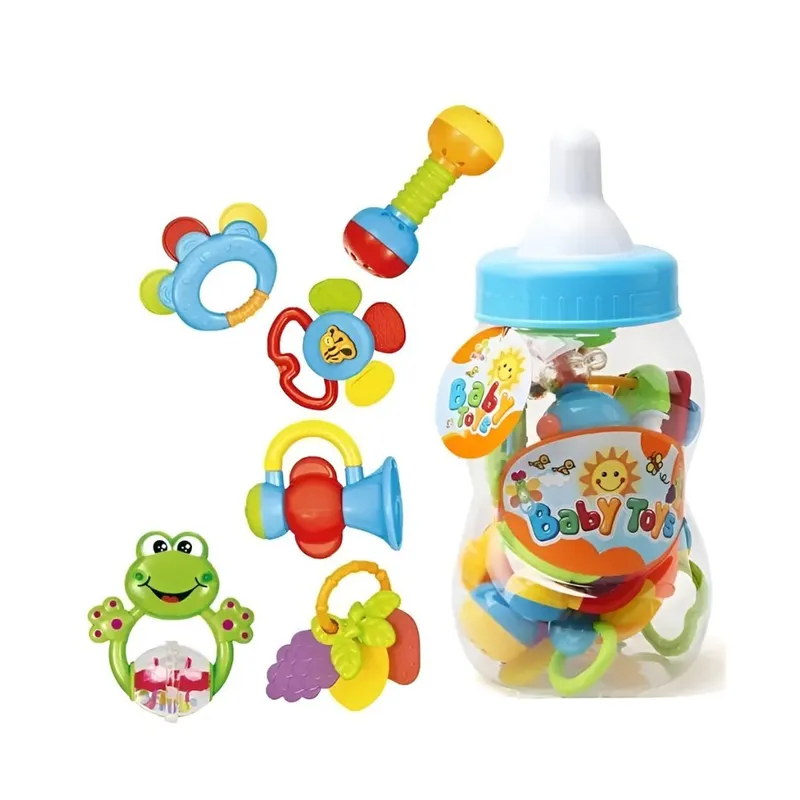 GENERICO - Set Para Bebés Biberón Con Mordedores Y Sonajeros