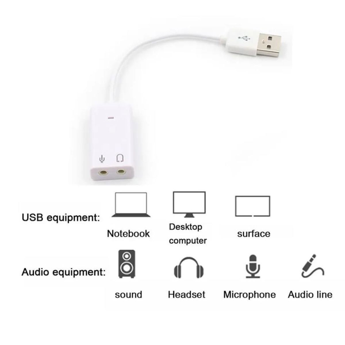 DREIZT - Tarjeta de Sonido 7.1 USB a Audio y Micrófono Externo MIS300012